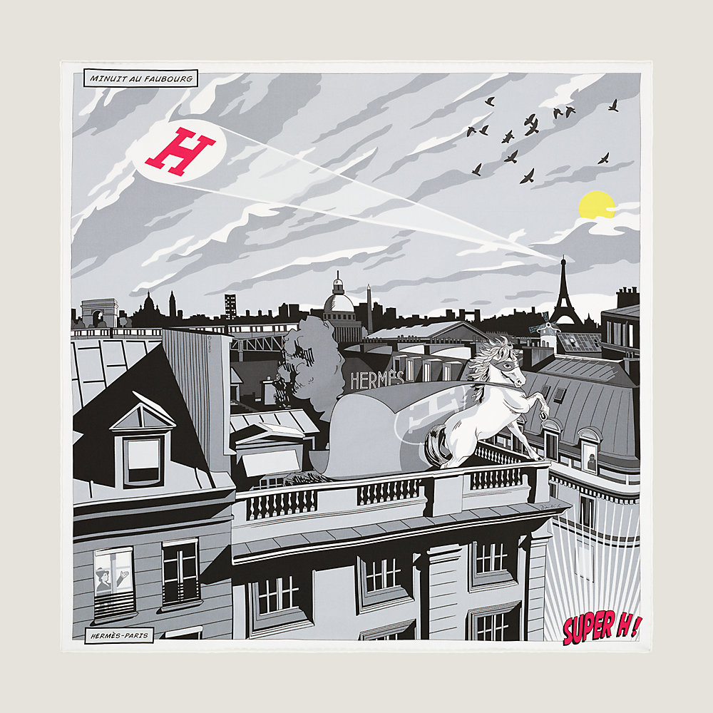 エルメスカレ70 MINUIT AU FAUBOURG スカーフ エルメス カレ70 Minuit au Faubourgミッドナイトフォーブル